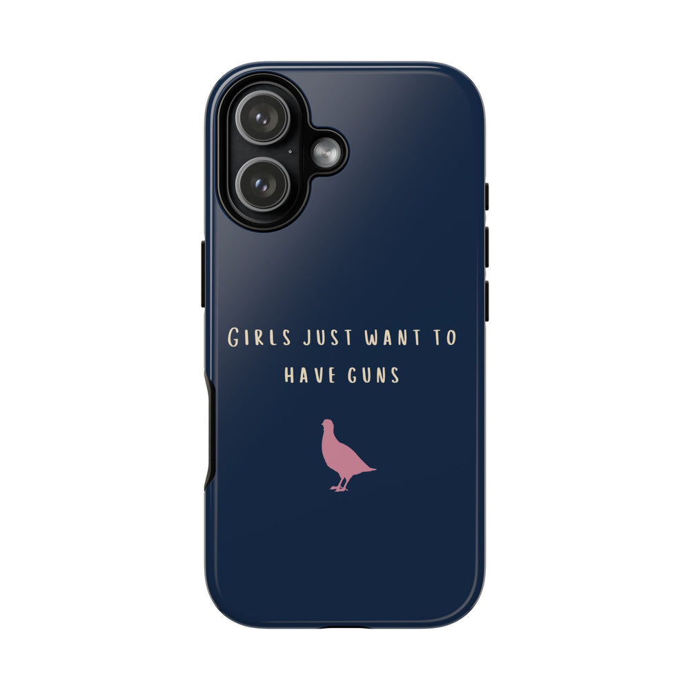 Navy & Pink 'Girls Just Want To Have Guns' Case (Partridge)