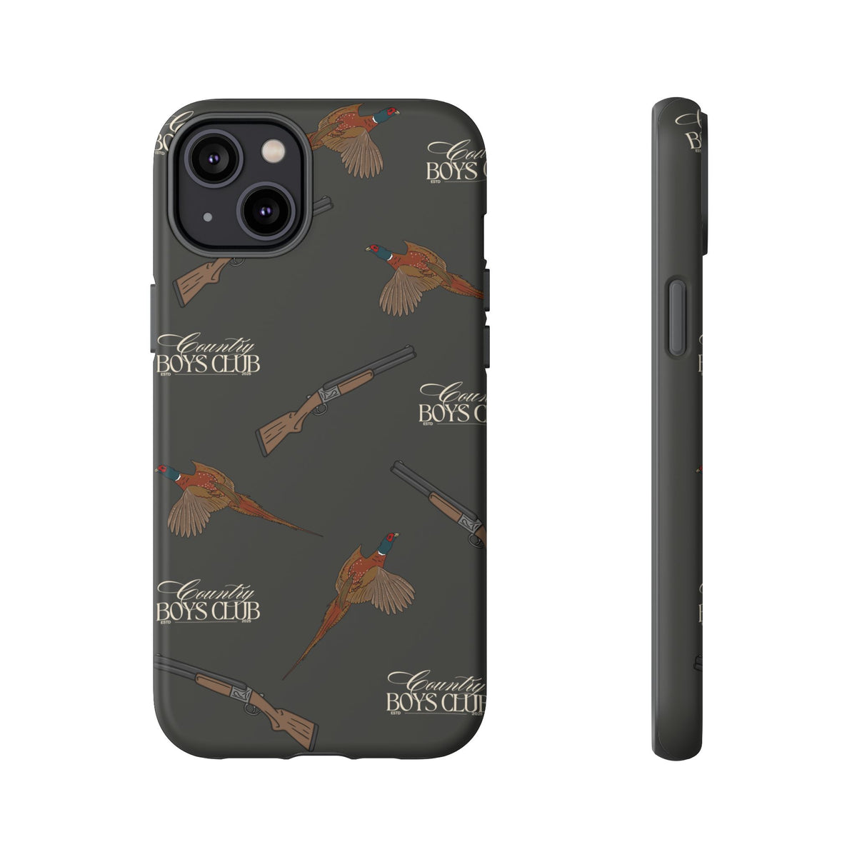 Charcoal 'Boys Pheasants & Shotguns' Case  | CBC x Country Cases