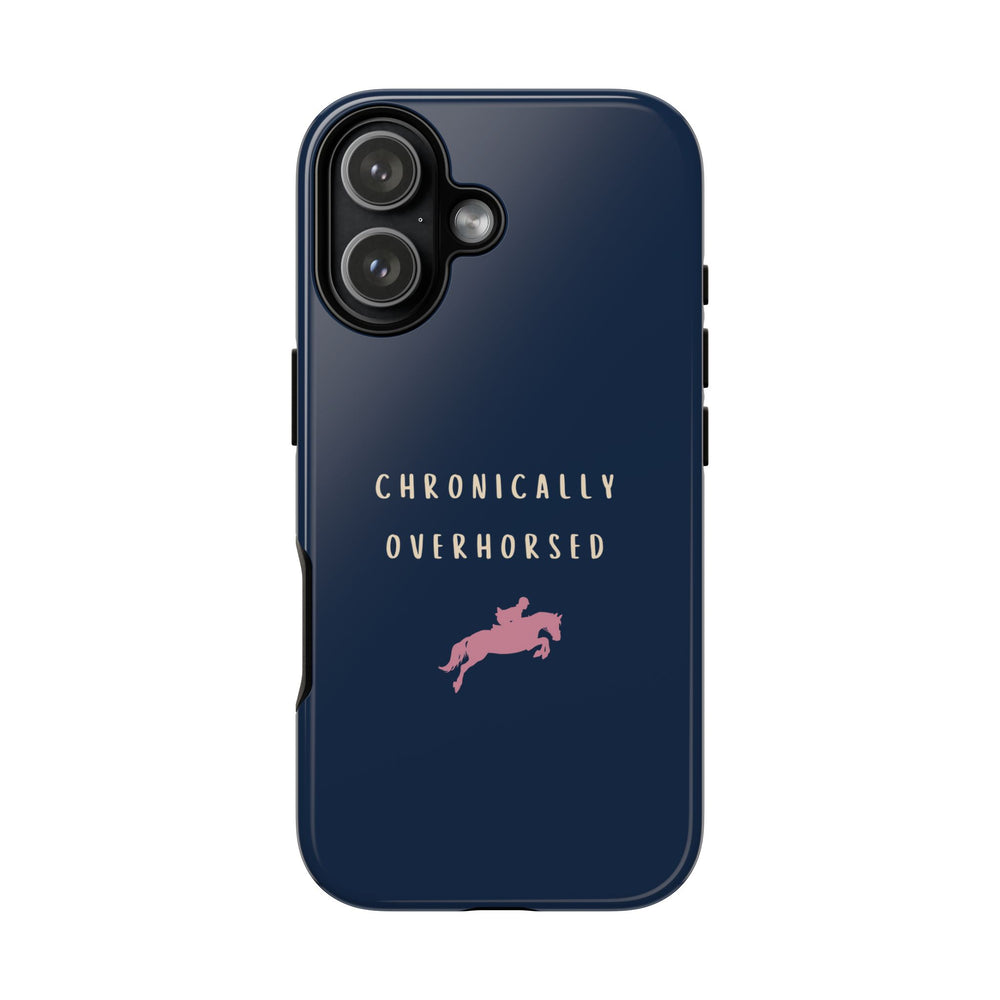 Navy & Pink "Chronically Overhorsed" Case