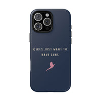 Navy & Pink 'Girls Just Want To Have Guns' Case (Pheasant)