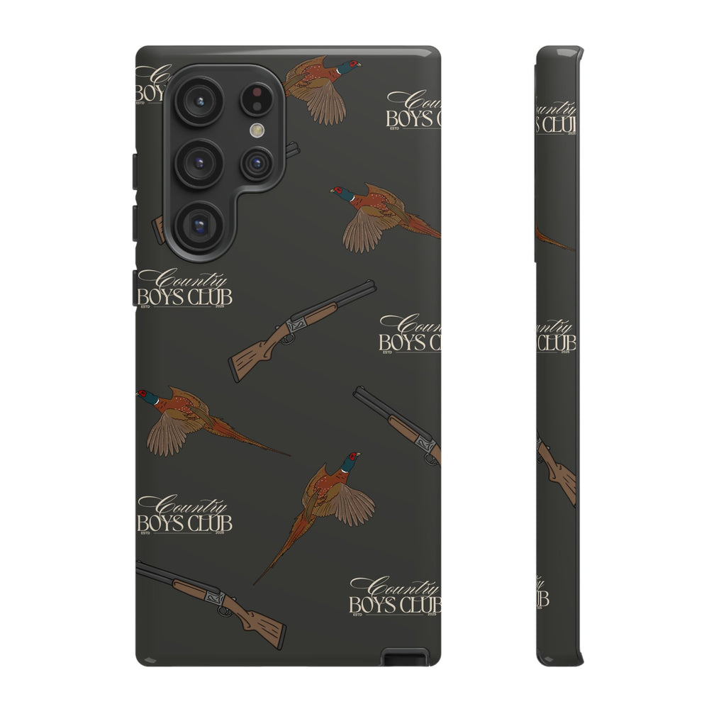Charcoal 'Boys Pheasants & Shotguns' Case  | CBC x Country Cases