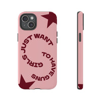 Pink & Burgundy Stars 'Girls Just Want To Have Guns' Case