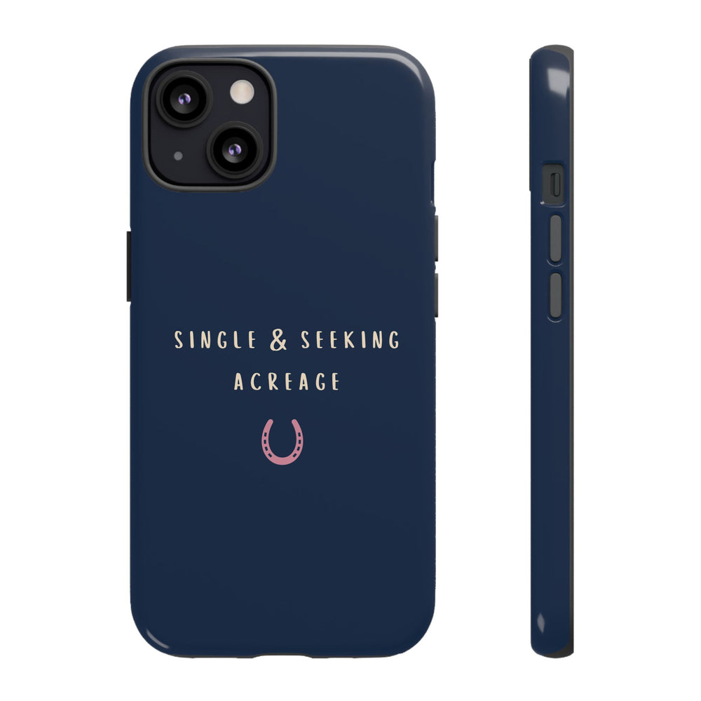 Navy & Pink 'Single & Seeking Acreage' Case