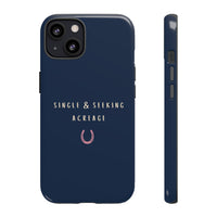 Navy & Pink 'Single & Seeking Acreage' Case