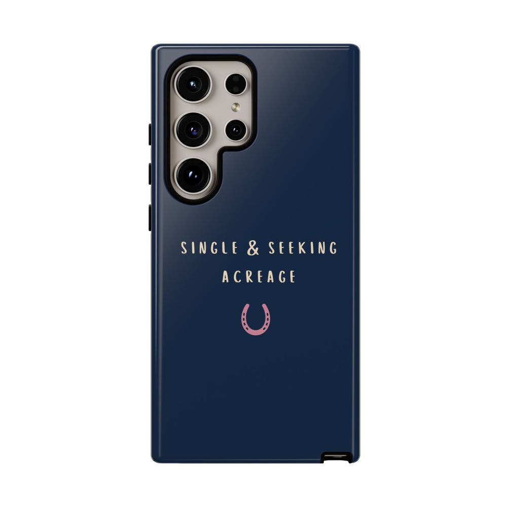 Navy & Pink 'Single & Seeking Acreage' Case