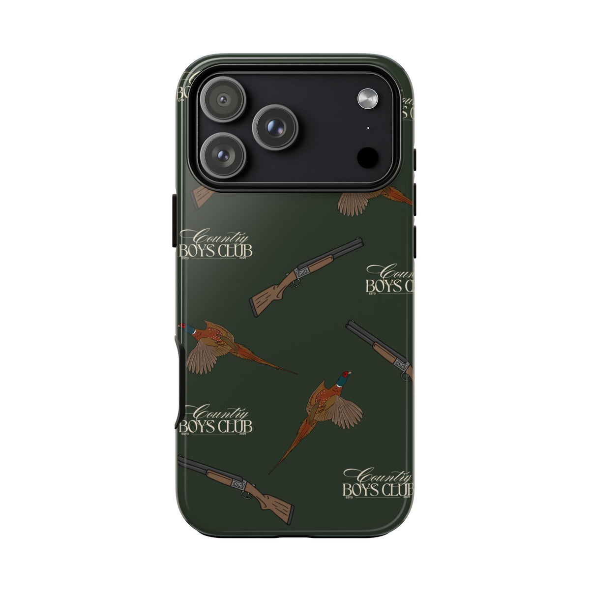 Field Green 'Boys Pheasants & Shotguns' Case  | CBC x Country Cases