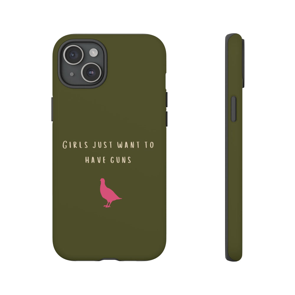 Green & Pink 'Girls Just Want To Have Guns' Case (Partridge)