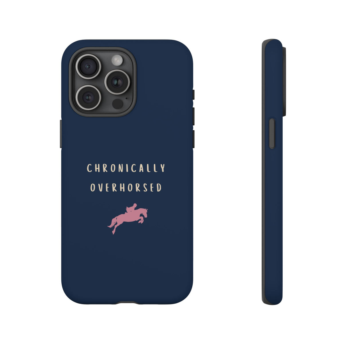 Navy & Pink "Chronically Overhorsed" Case