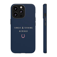 Navy & Pink 'Single & Seeking Acreage' Case