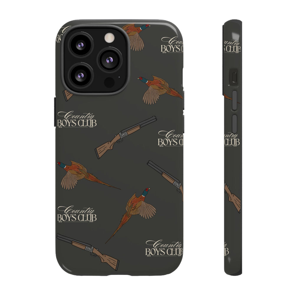 Charcoal 'Boys Pheasants & Shotguns' Case  | CBC x Country Cases