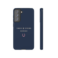 Navy & Pink 'Single & Seeking Acreage' Case