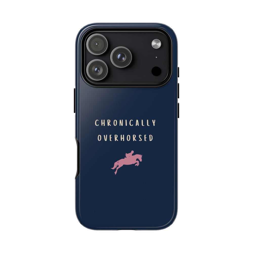 Navy & Pink "Chronically Overhorsed" Case