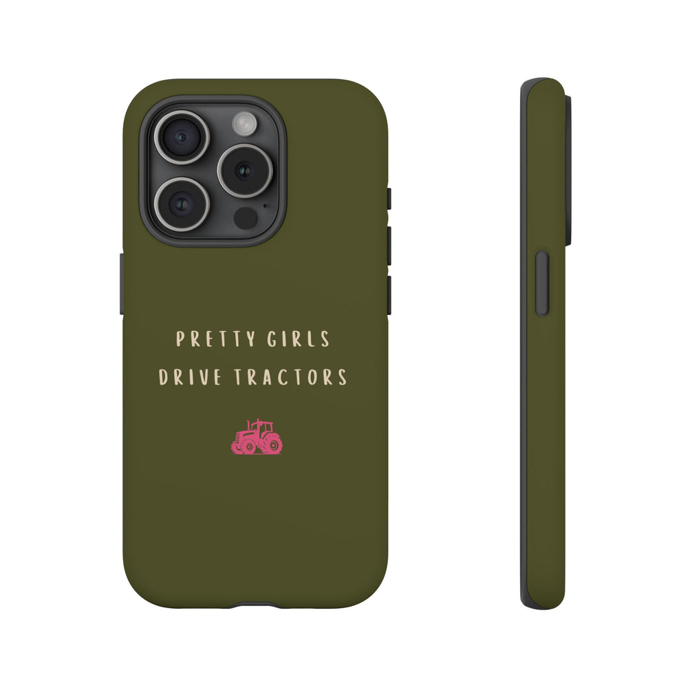 Green & Pink 'Pretty Girls Drive Tractors' Case