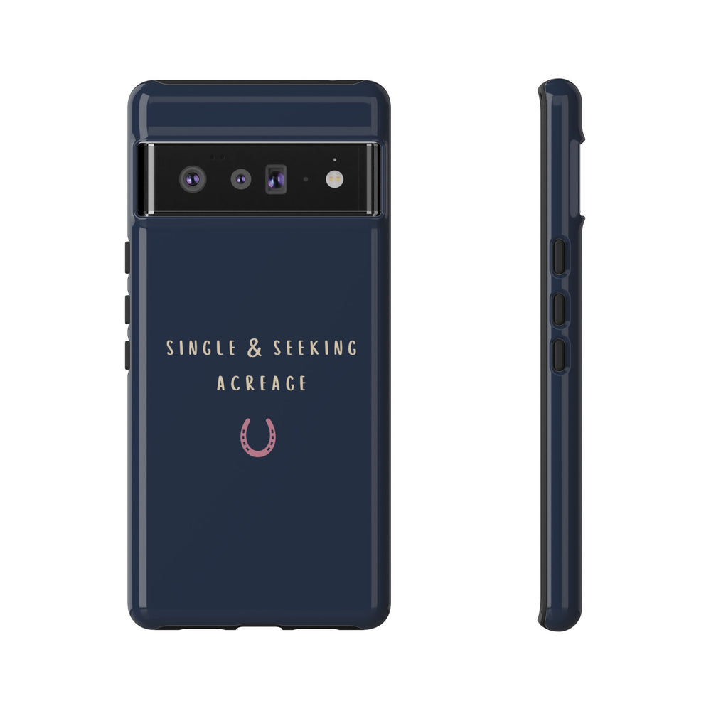 Navy & Pink 'Single & Seeking Acreage' Case
