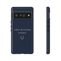 Navy & Pink 'Single & Seeking Acreage' Case