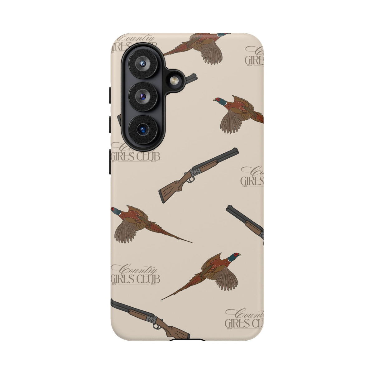 Beige 'Girls Pheasants & Shotguns' Case  | CGC x Country Cases