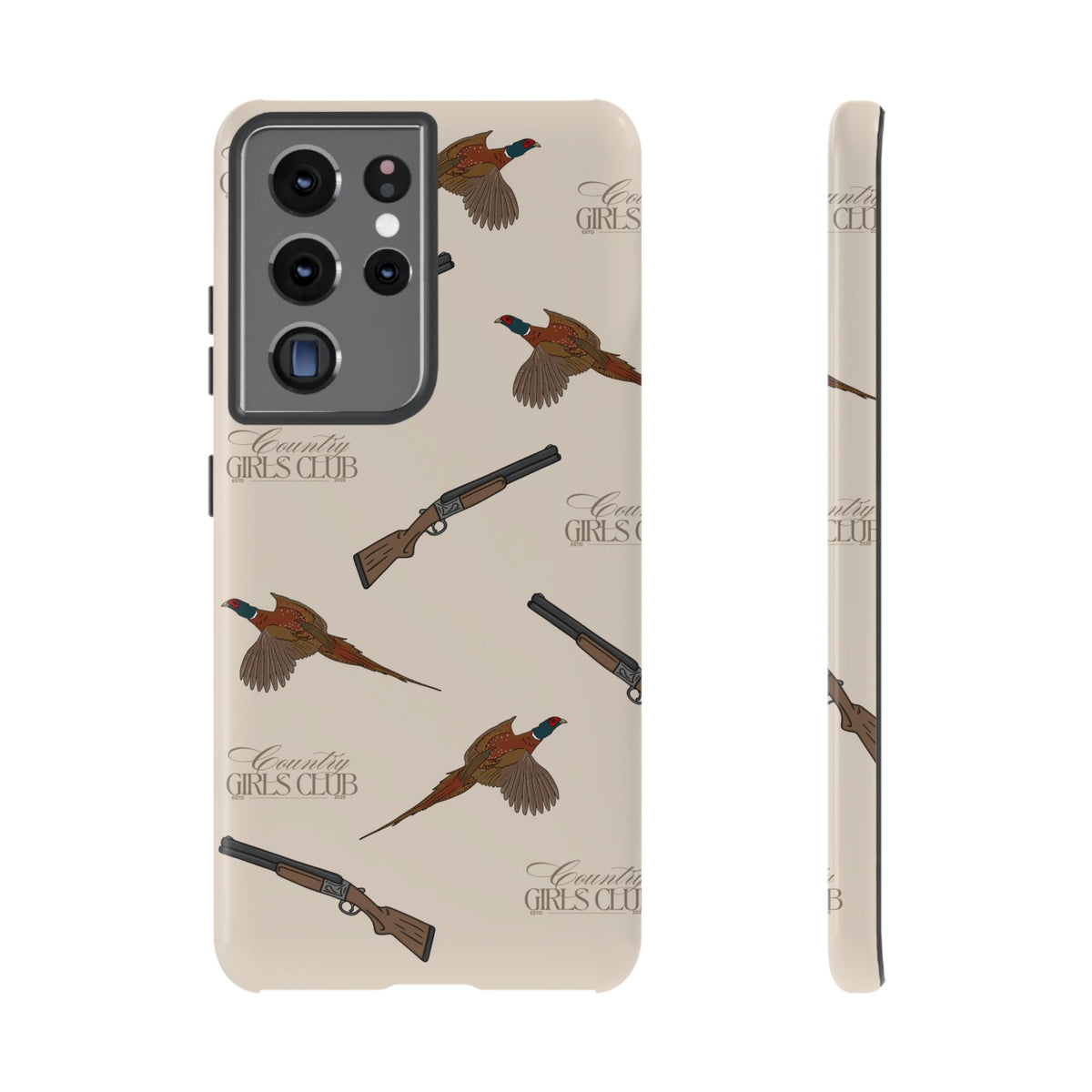 Beige 'Girls Pheasants & Shotguns' Case  | CGC x Country Cases