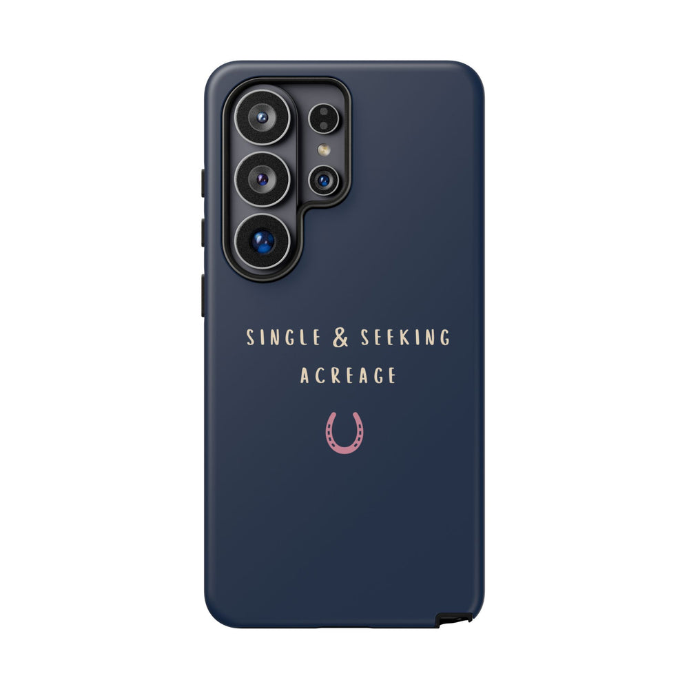 Navy & Pink 'Single & Seeking Acreage' Case