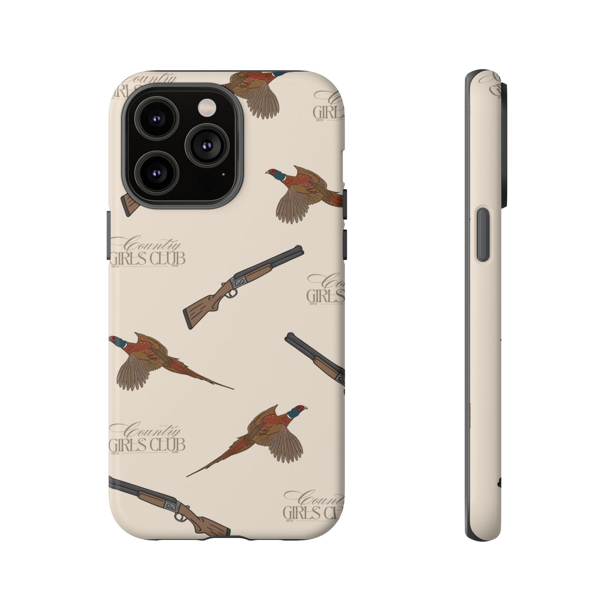 Beige 'Girls Pheasants & Shotguns' Case  | CGC x Country Cases
