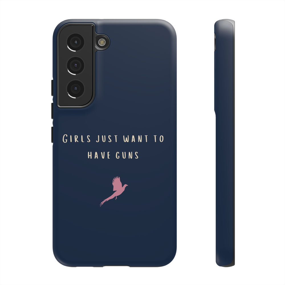 Navy & Pink 'Girls Just Want To Have Guns' Case (Pheasant)