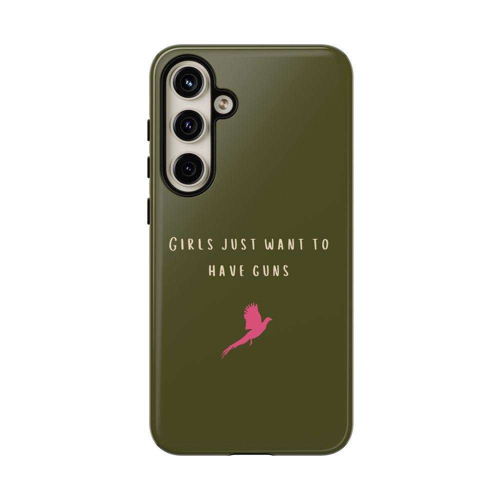 Green & Pink 'Girls Just Want To Have Guns' Case (Pheasant)