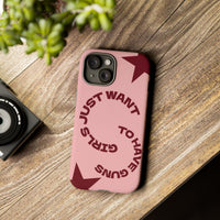 Pink & Burgundy Stars 'Girls Just Want To Have Guns' Case