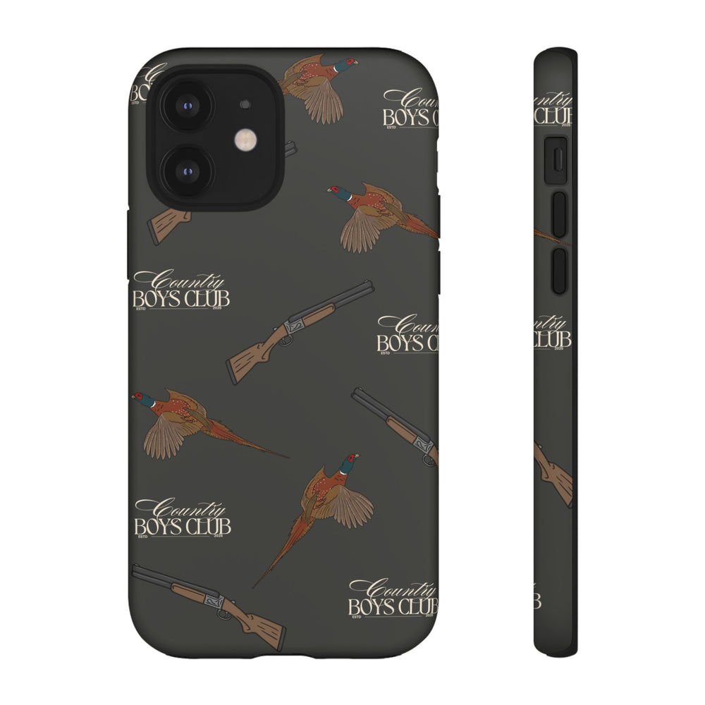 Charcoal 'Boys Pheasants & Shotguns' Case  | CBC x Country Cases
