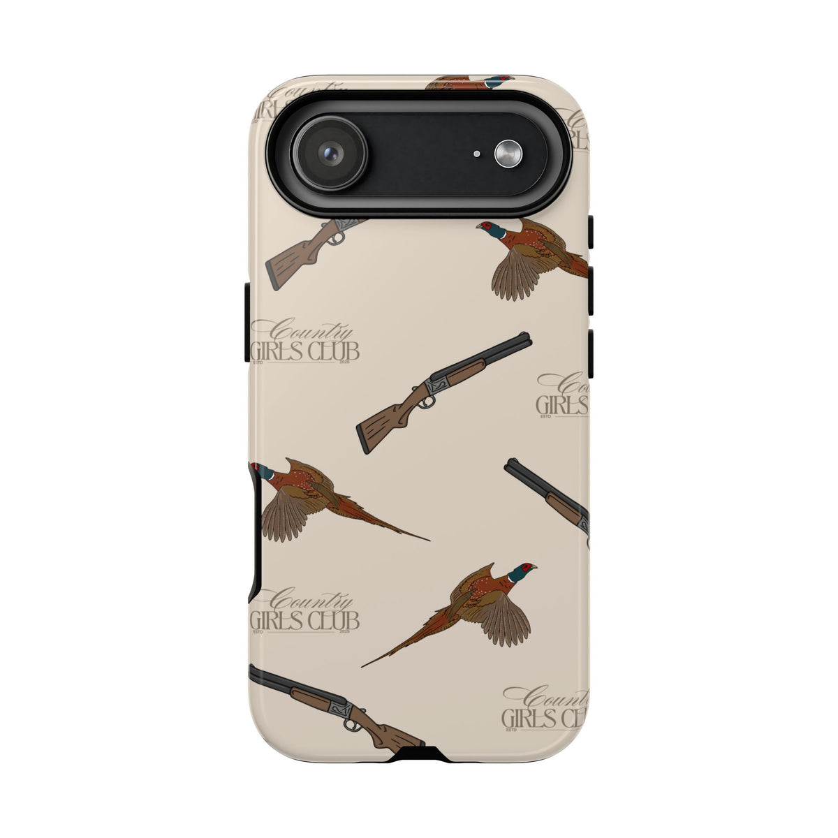 Beige 'Girls Pheasants & Shotguns' Case  | CGC x Country Cases
