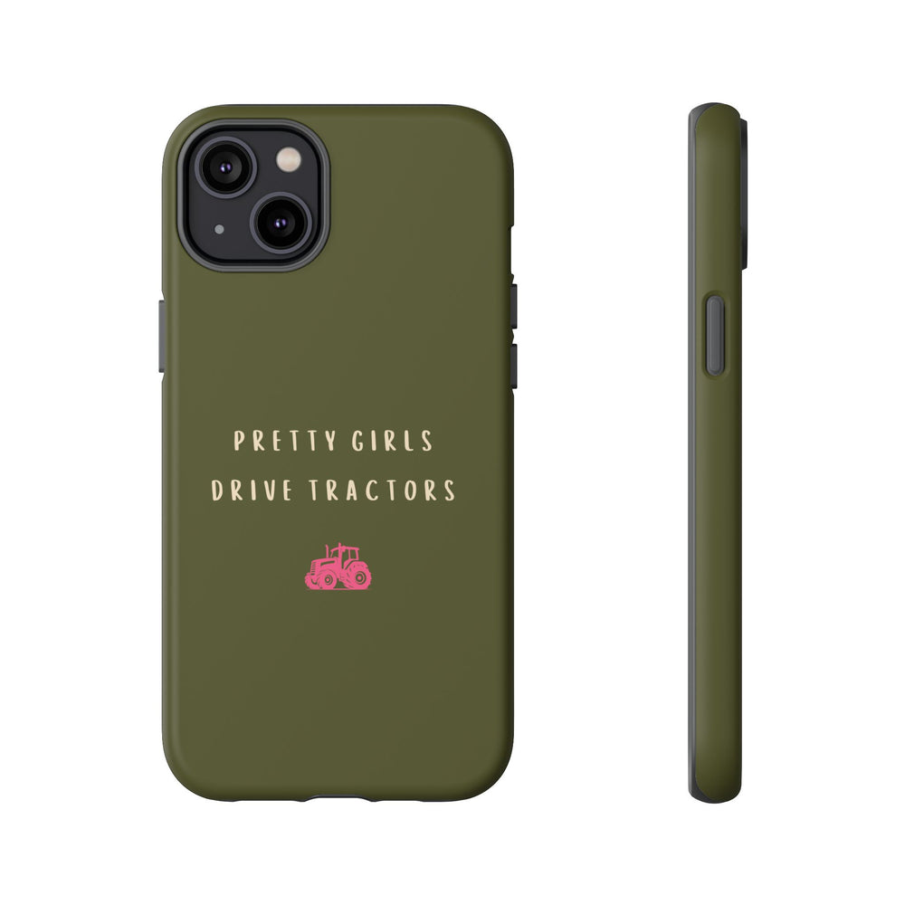 Green & Pink 'Pretty Girls Drive Tractors' Case