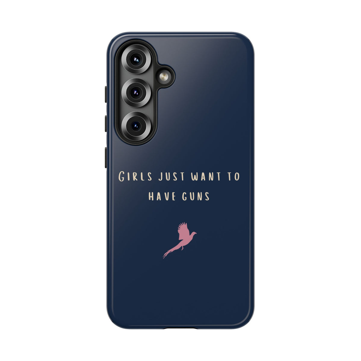 Navy & Pink 'Girls Just Want To Have Guns' Case (Pheasant)