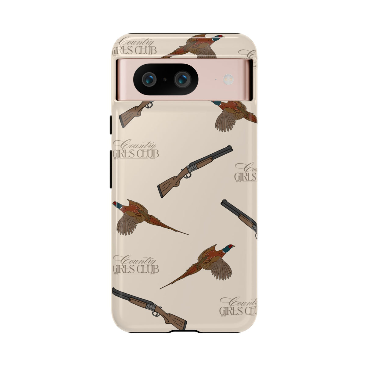 Beige 'Girls Pheasants & Shotguns' Case  | CGC x Country Cases