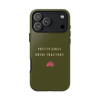 Green & Pink 'Pretty Girls Drive Tractors' Case