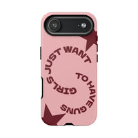 Pink & Burgundy Stars 'Girls Just Want To Have Guns' Case