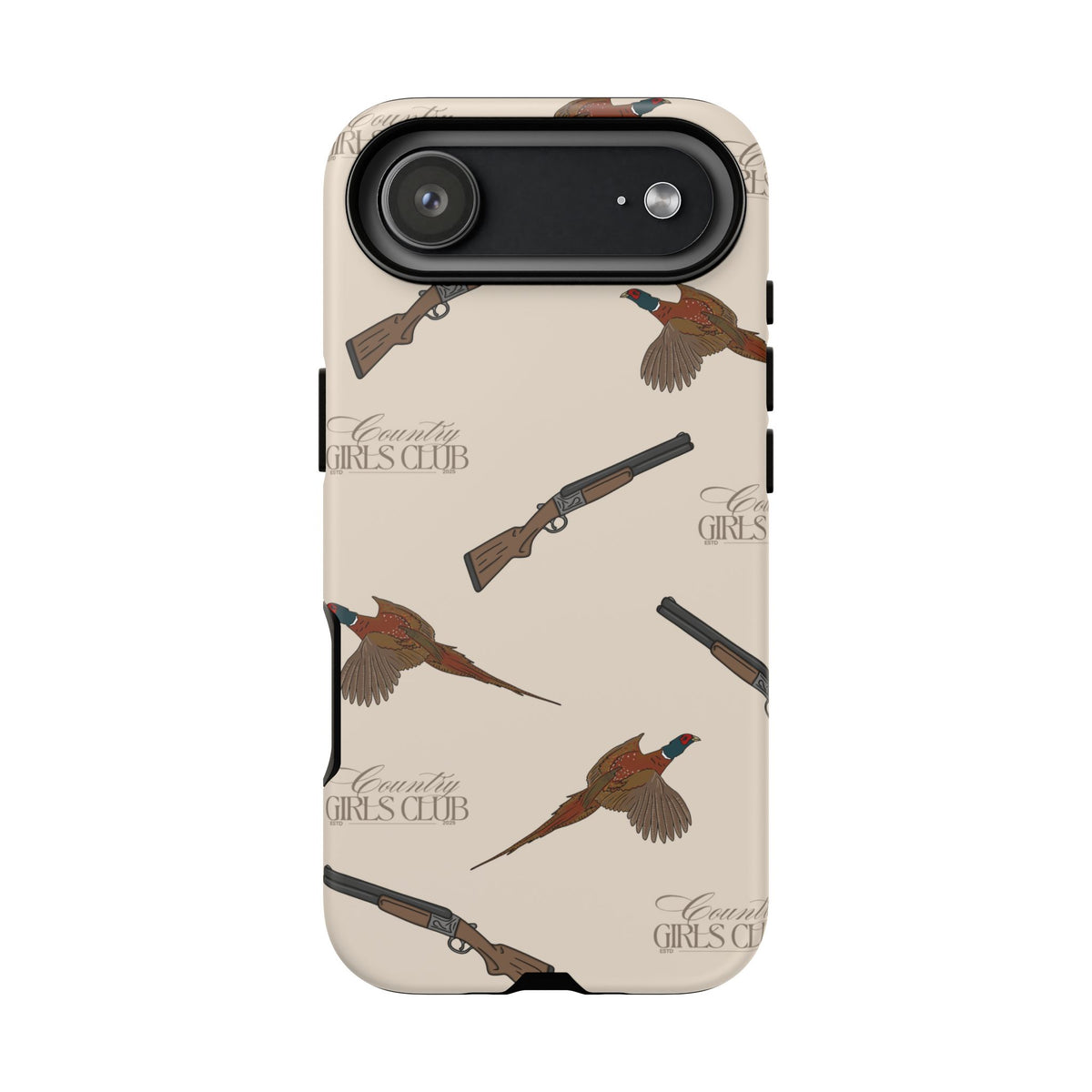 Beige 'Girls Pheasants & Shotguns' Case  | CGC x Country Cases