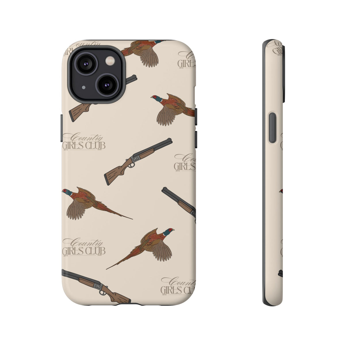 Beige 'Girls Pheasants & Shotguns' Case  | CGC x Country Cases