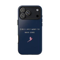 Navy & Pink 'Girls Just Want To Have Guns' Case (Pheasant)