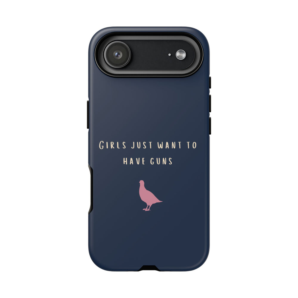 Navy & Pink 'Girls Just Want To Have Guns' Case (Partridge)
