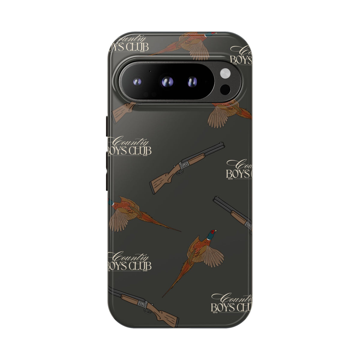 Charcoal 'Boys Pheasants & Shotguns' Case  | CBC x Country Cases