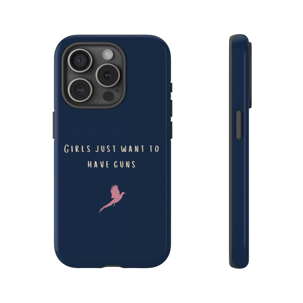 Navy & Pink 'Girls Just Want To Have Guns' Case (Pheasant)
