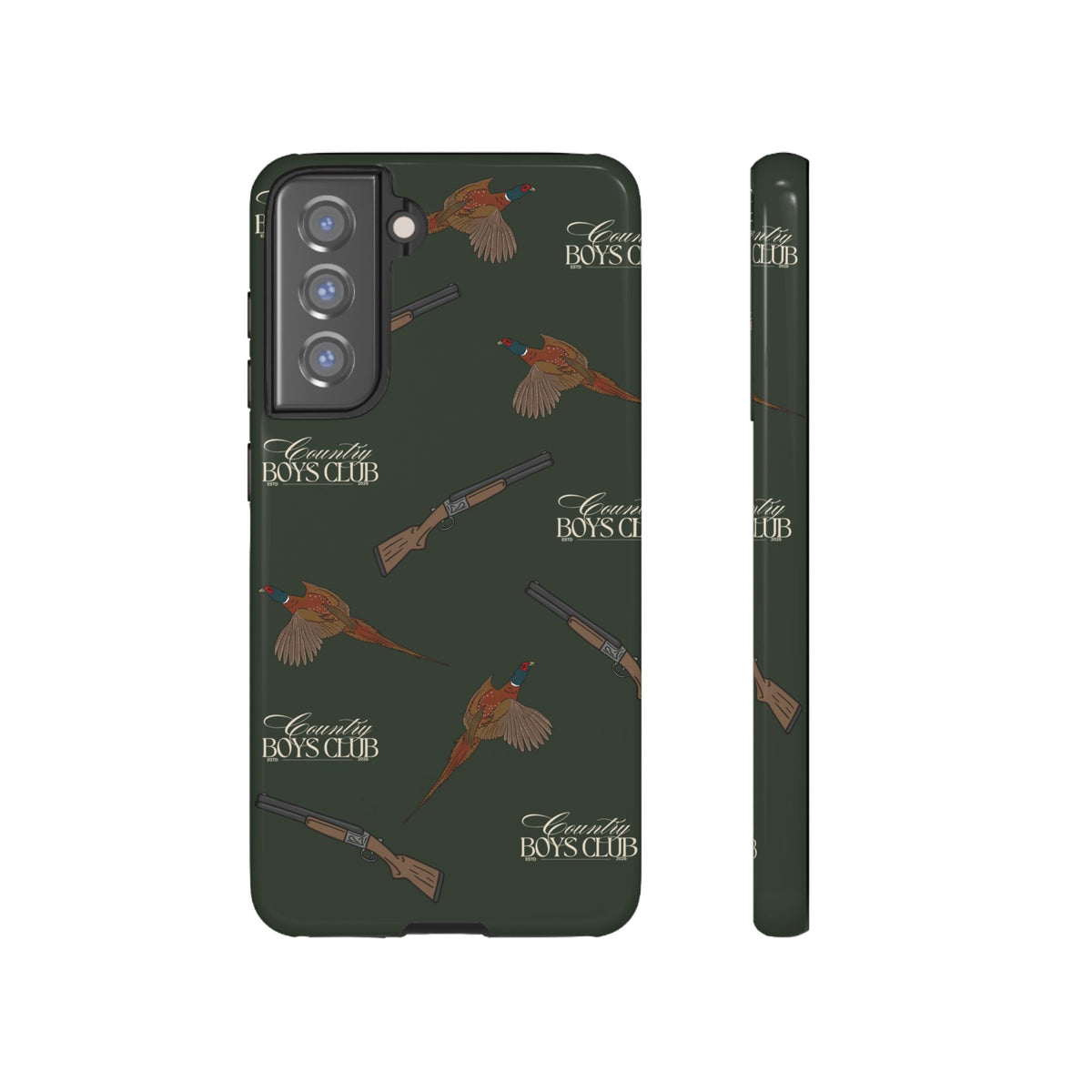 Field Green 'Boys Pheasants & Shotguns' Case  | CBC x Country Cases