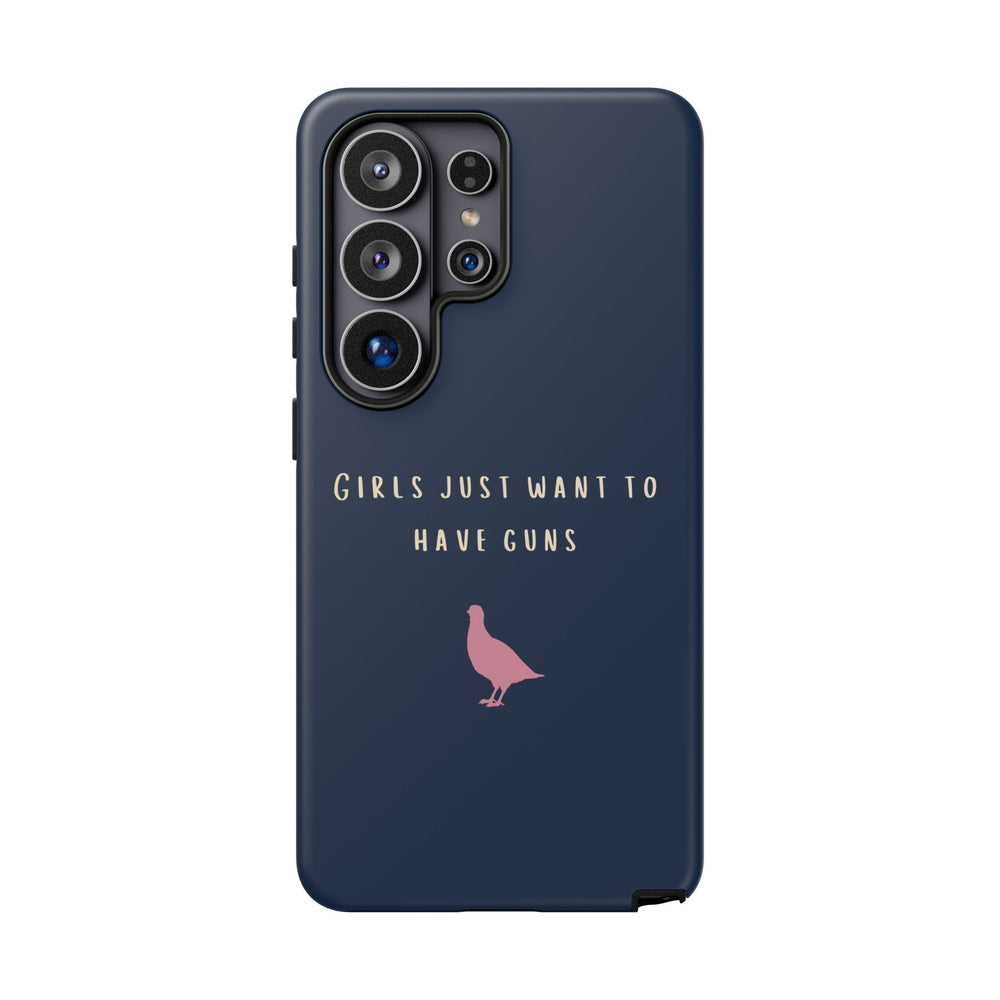 Navy & Pink 'Girls Just Want To Have Guns' Case (Partridge)