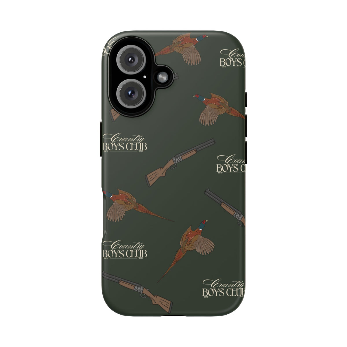 Field Green 'Boys Pheasants & Shotguns' Case  | CBC x Country Cases