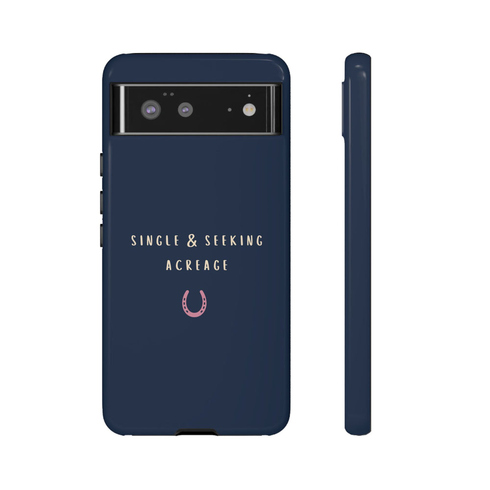 Navy & Pink 'Single & Seeking Acreage' Case