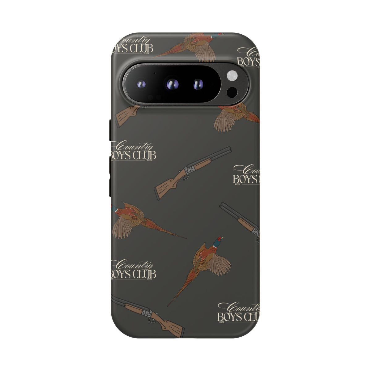 Charcoal 'Boys Pheasants & Shotguns' Case  | CBC x Country Cases