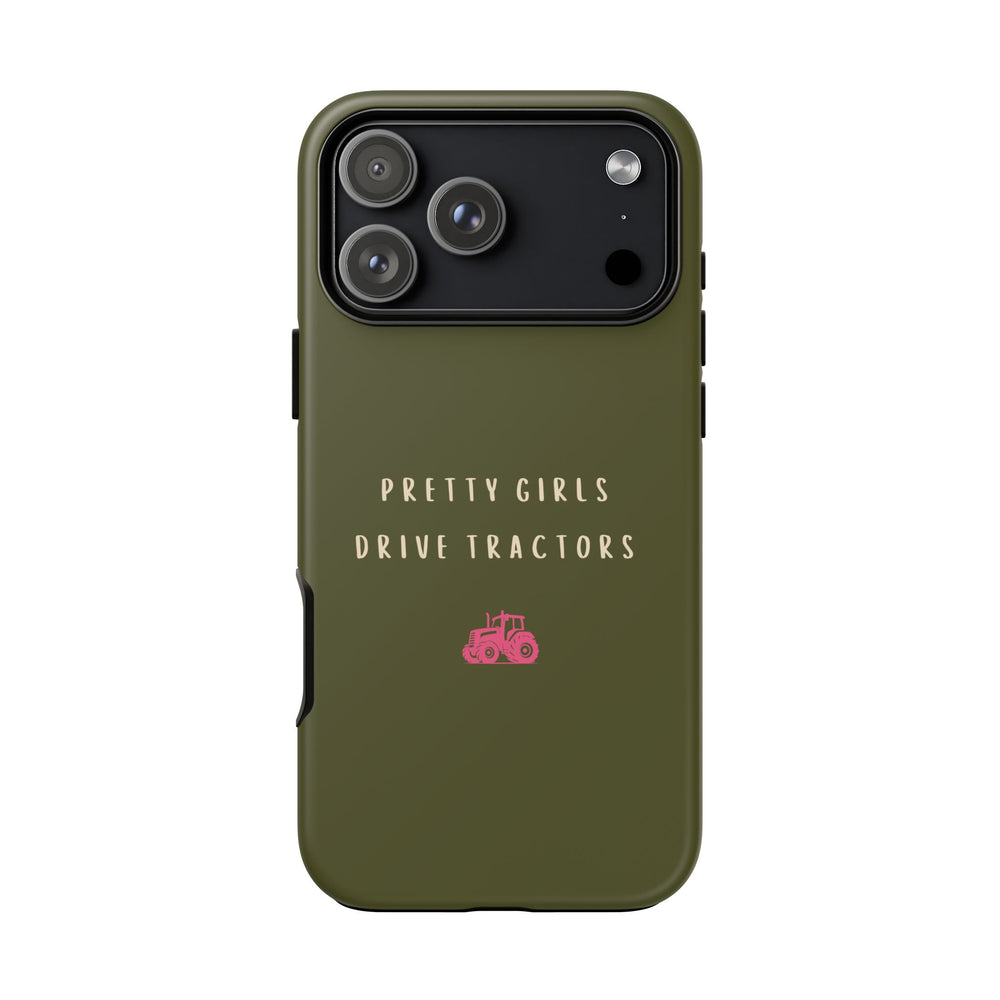 Green & Pink 'Pretty Girls Drive Tractors' Case