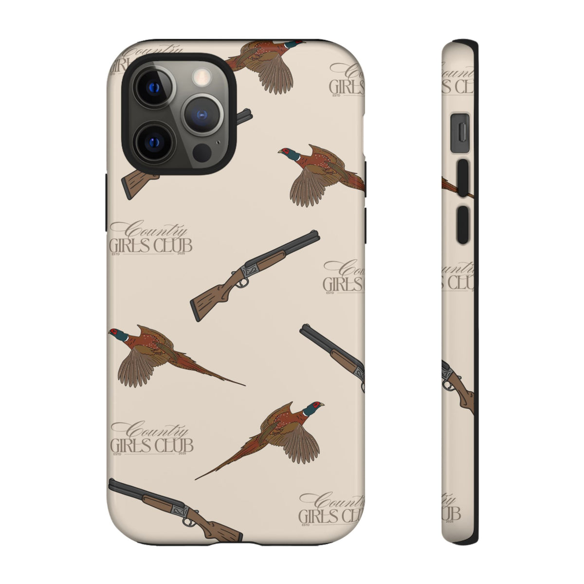 Beige 'Girls Pheasants & Shotguns' Case  | CGC x Country Cases