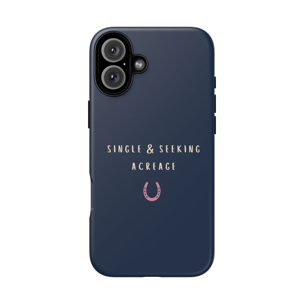 Navy & Pink 'Single & Seeking Acreage' Case