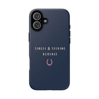 Navy & Pink 'Single & Seeking Acreage' Case