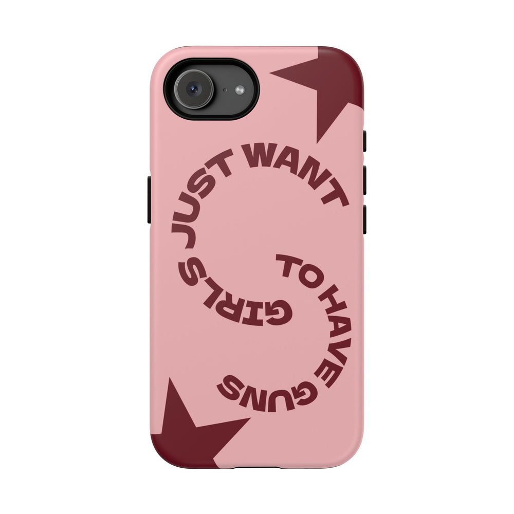 Pink & Burgundy Stars 'Girls Just Want To Have Guns' Case