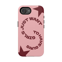 Pink & Burgundy Stars 'Girls Just Want To Have Guns' Case